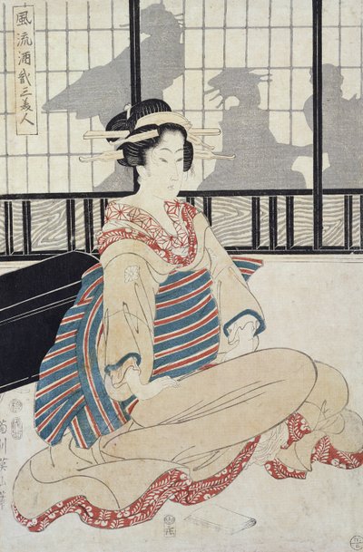 Seated Courtesan by Kikukawa Eizan